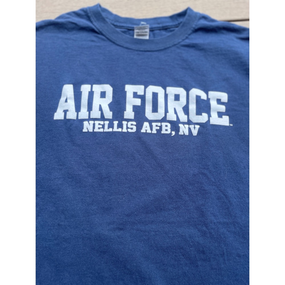 Gildan Air Force Nellis AFB NV Navy Blue Graphic T-Shirt Mens XL (210)